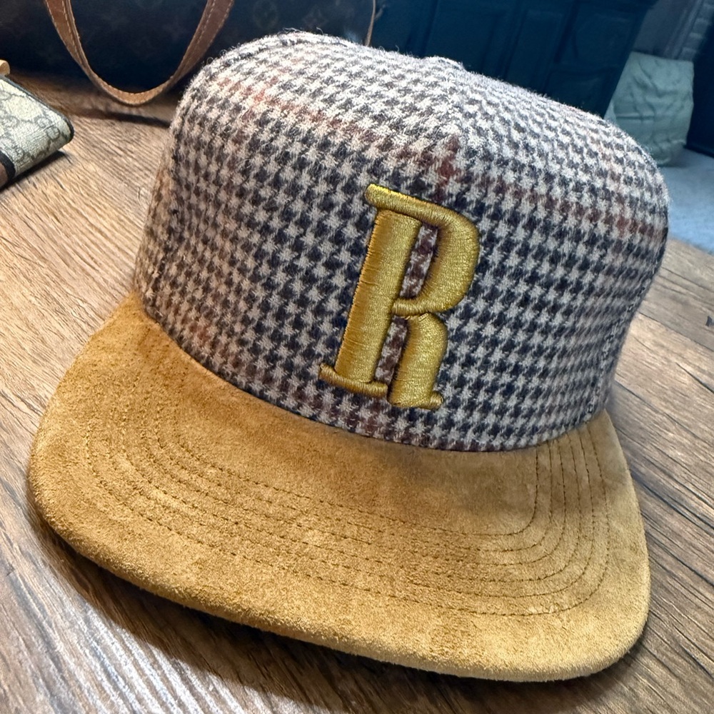 Brown and Gold Houndstooth Cap